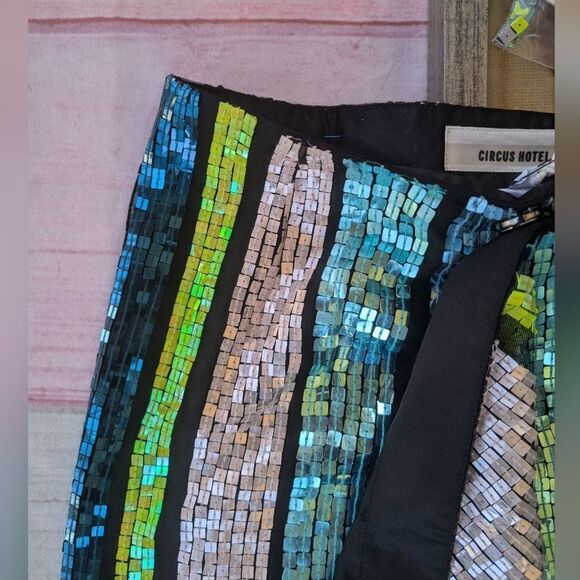 NWT Circus Hotel Sequin Asymmetrical Wrap Mini Skirt 40/S Club Night Out‎ - Picture 2 of 6